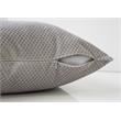 Pemberly Row 18x18 Diamond Velvet Accent Throw Pillow in Silver
