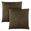 Pemberly Row Floral Velvet Accent Throw Pillow Set of 2 in Dark Green
