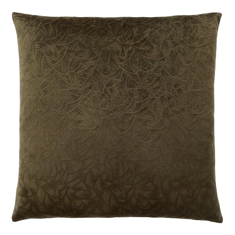 Pemberly Row 18x18 Floral Velvet Accent Throw Pillow in Dark Green
