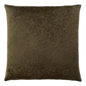 Pemberly Row 18x18 Floral Velvet Accent Throw Pillow in Dark Green