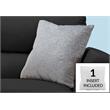 Pemberly Row 18x18 Floral Velvet Accent Throw Pillow in Light Gray