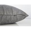 Pemberly Row 18x18 Floral Velvet Accent Throw Pillow in Light Gray
