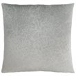 Pemberly Row 18x18 Floral Velvet Accent Throw Pillow in Light Gray