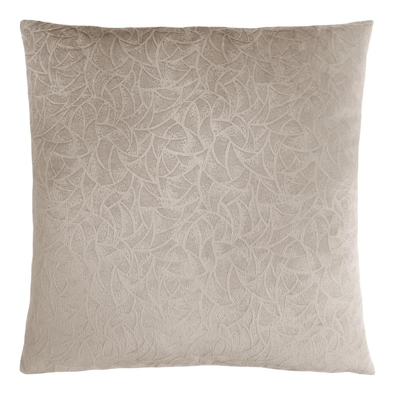 Pemberly Row 18x18 Floral Velvet Accent Throw Pillow in Taupe