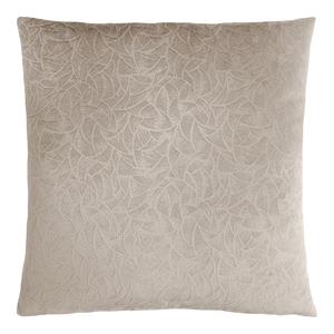 Pemberly Row 18x18 Floral Velvet Accent Throw Pillow in Taupe