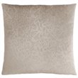 Pemberly Row 18x18 Floral Velvet Accent Throw Pillow in Taupe