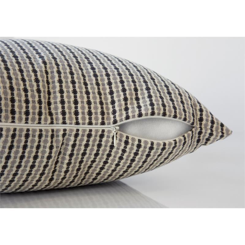 Pemberly Row 18x18 Woven Dot Pattern Accent Throw Pillow Set of 2 in Gray