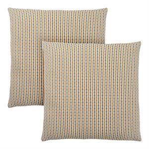 Pemberly Row 18x18 Woven Dot Pattern Accent Throw Pillow Set of 2 in Gold
