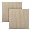 Pemberly Row 18x18 Woven Dot Pattern Accent Throw Pillow Set of 2 in Gold