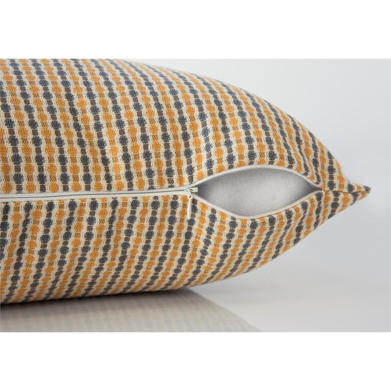 Pemberly Row 18x18 Woven Dot Pattern Accent Throw Pillow Set of 2 in Gold