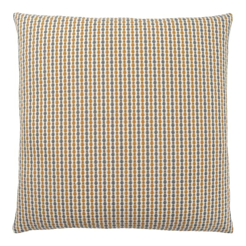 Pemberly Row 18x18 Woven Dot Pattern Accent Throw Pillow in Gray/Gold
