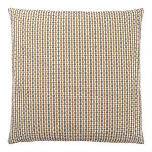 Pemberly Row 18x18 Woven Dot Pattern Accent Throw Pillow in Gray/Gold