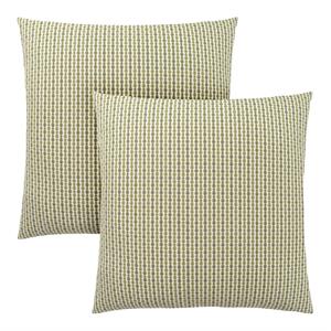 Pemberly Row Woven Dot Pattern Accent Throw Pillow Set of 2 in Green