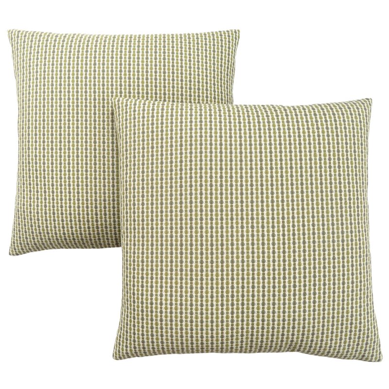 Pemberly Row Woven Dot Pattern Accent Throw Pillow Set of 2 in Green