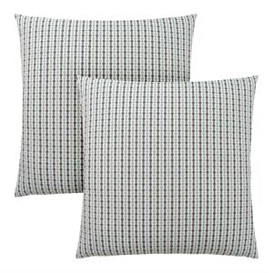 Pemberly Row 18x18 Woven Dot Accent Throw Pillow Set of 2 in Light Blue