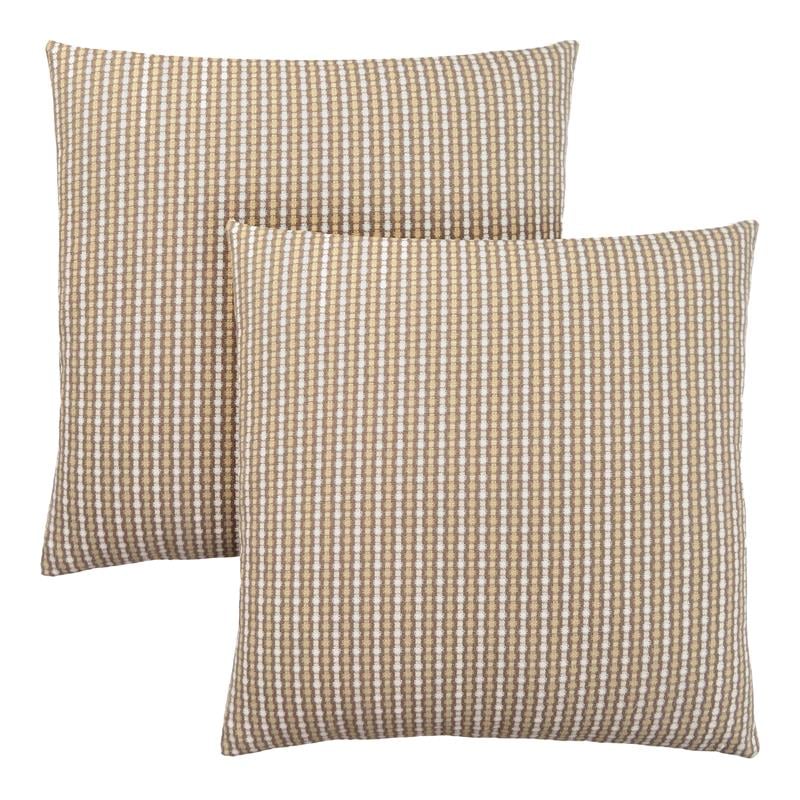Pemberly Row Woven Dot Pattern Accent Throw Pillow Set of 2 in Taupe