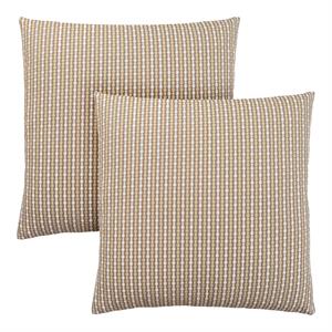 Pemberly Row Woven Dot Pattern Accent Throw Pillow Set of 2 in Taupe
