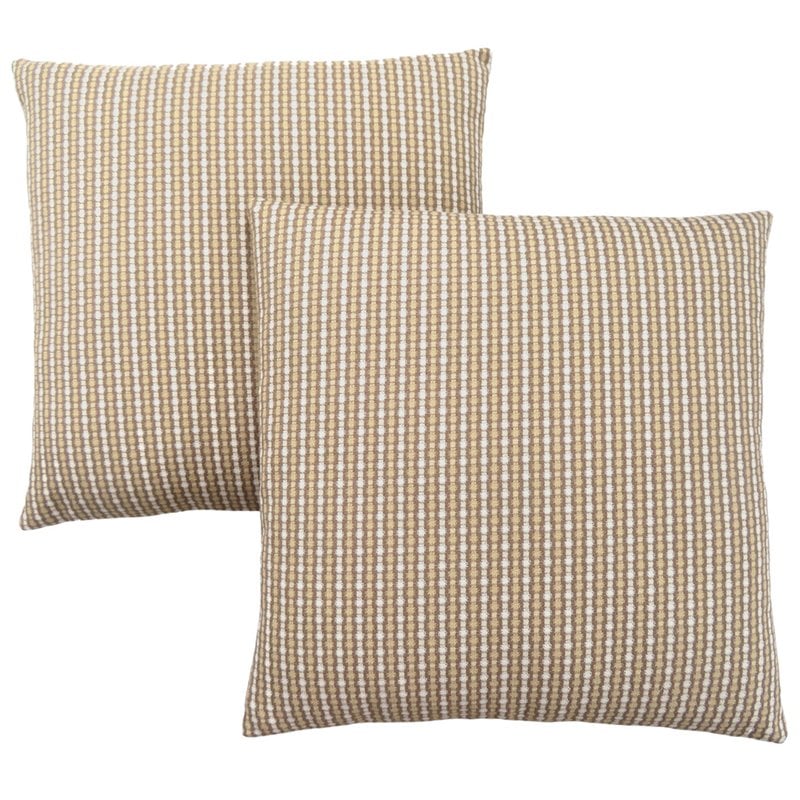 Pemberly Row Woven Dot Pattern Accent Throw Pillow Set of 2 in Taupe