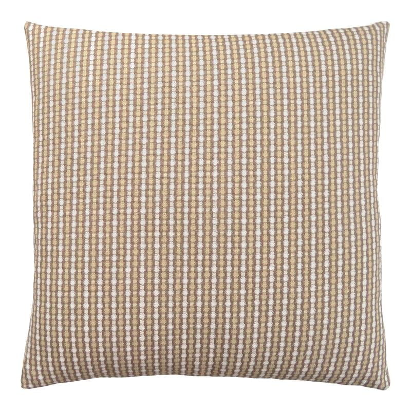 Pemberly Row 18x18 Woven Dot Pattern Accent Throw Pillow in Taupe