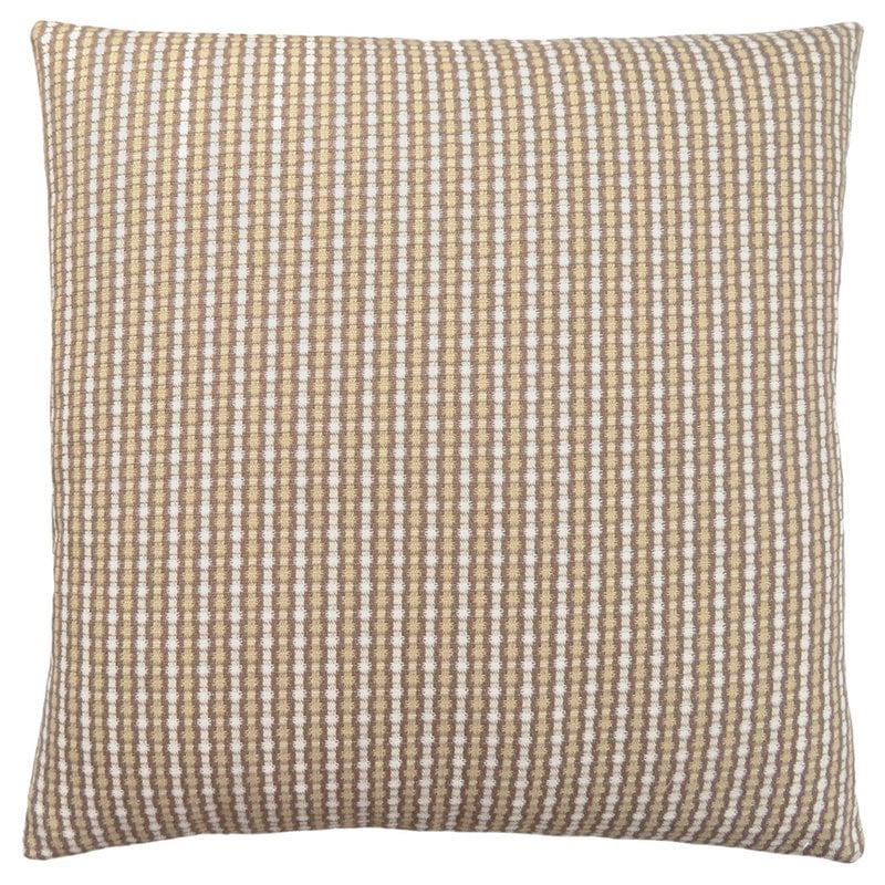 Pemberly Row 18x18 Woven Dot Pattern Accent Throw Pillow in Taupe