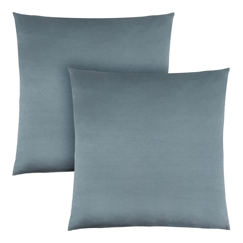 Pemberly Row 18x18 Satin Accent Throw Pillow Set of 2 in Pale Blue