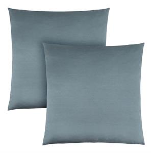 Pemberly Row 18x18 Satin Accent Throw Pillow Set of 2 in Pale Blue