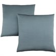 Pemberly Row 18x18 Satin Accent Throw Pillow Set of 2 in Pale Blue
