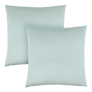 Pemberly Row 18x18 Satin Accent Throw Pillow Set of 2 in Mint Blue