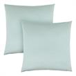 Pemberly Row 18x18 Satin Accent Throw Pillow Set of 2 in Mint Blue