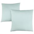 Pemberly Row 18x18 Satin Accent Throw Pillow Set of 2 in Mint Blue