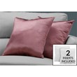 Pemberly Row 18x18 Satin Accent Throw Pillow Set of 2 in Pink