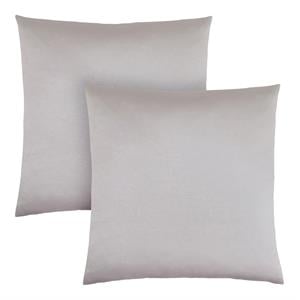 Pemberly Row 18x18 Satin Accent Throw Pillow Set of 2 in Silver