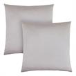 Pemberly Row 18x18 Satin Accent Throw Pillow Set of 2 in Silver