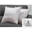 Pemberly Row 18x18 Satin Accent Throw Pillow Set of 2 in Silver