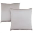 Pemberly Row 18x18 Satin Accent Throw Pillow Set of 2 in Silver