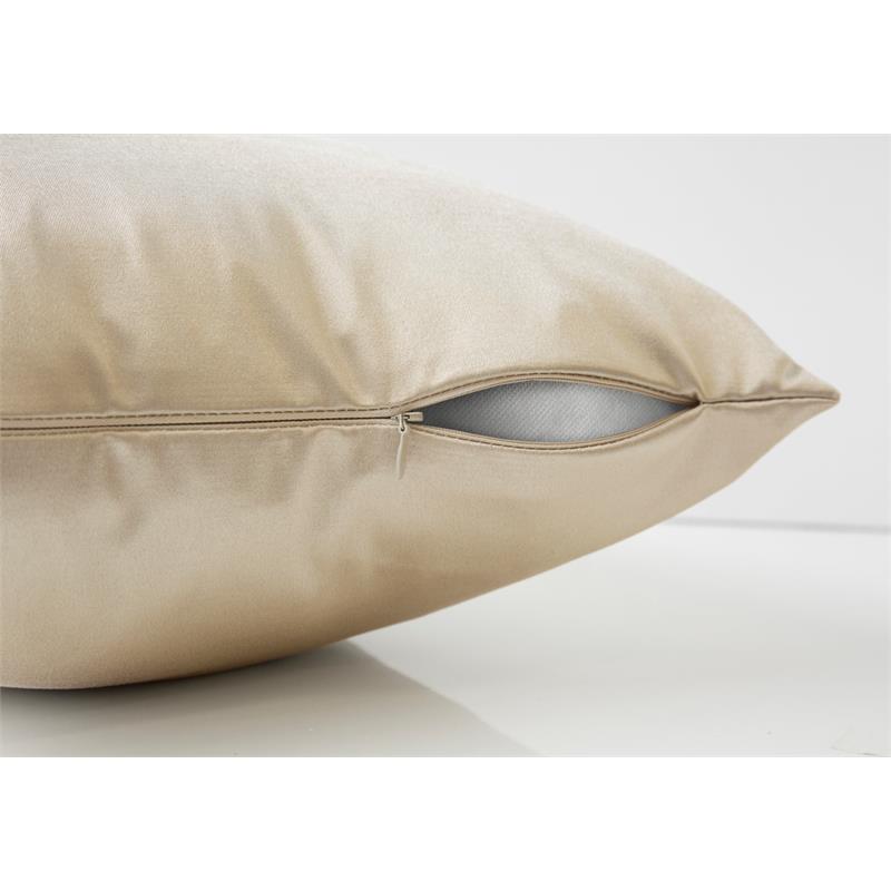 Pemberly Row 18x18 Satin Accent Throw Pillow Set of 2 in Gold