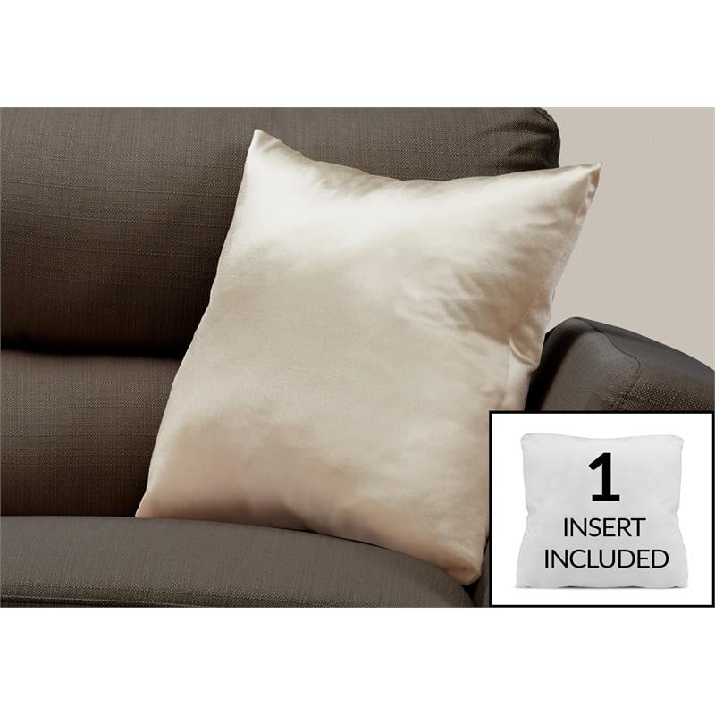 Pemberly Row 18x18 Satin Accent Throw Pillow in Gold Polyester