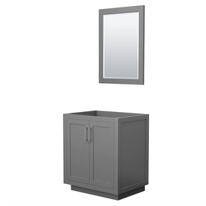 Pemberly Row 30&quot No Sink Wood Single Bathroom Vanity in Gray