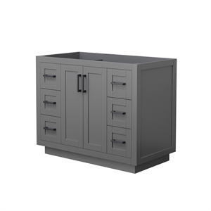 Pemberly Row 42&quot No-Sink Wood Single Bathroom Vanity in Gray/Black