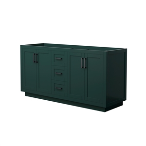 Pemberly Row 66&quot Plywood Double Bathroom Vanity in Black/Green