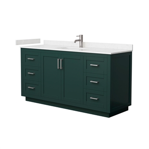 Pemberly Row 66&quot Veneer Wood Single Bathroom Vanity in Green