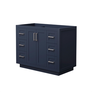 Pemberly Row 42&quot Wood Single Bathroom Vanity in Nickel/Dark Blue