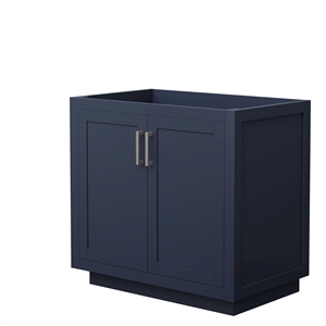 Pemberly Row 36&quot Wood Single Bathroom Vanity in Nickel Trim/Blue