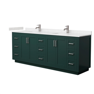 Pemberly Row 84&quot Veneer Wood Double Bathroom Vanity in Green