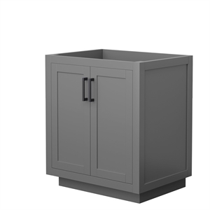 Pemberly Row 30&quot No-Sink Wood Single Bathroom Vanity in Gray/Black