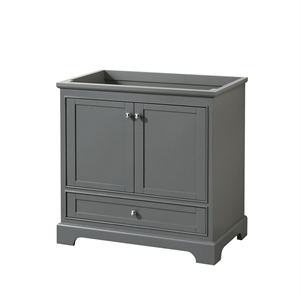 Pemberly Row 36&quot Plywood & Metal Single Bathroom Vanity in Gray