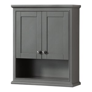 Pemberly Row Wood Bathroom Wall-Mounted Storage Cabinet in Gray