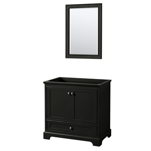 Pemberly Row 36&quot Metal & Wood Single Bathroom Vanity in Espresso