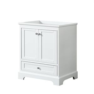 Pemberly Row 30&quotMetal Single Bathroom Vanity in Chrome/White