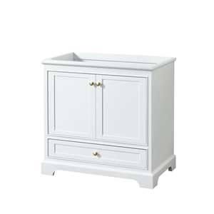 Pemberly Row 36&quot Plywood Single Bathroom Vanity in White/Gold